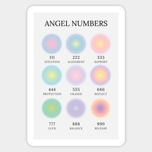 Angel Numbers Chart Aura Aesthetic Sticker